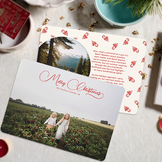 Feriado de Natal de Script Encantador Dois Cartões (Criador carregado)