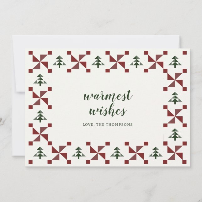 Feriado de Natal Moderno Quilado Não Cartão com fo (Frente)