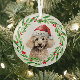 Feriado de Natal Poodle Santa Hat