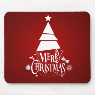 Feriado de Natal Vermelho Elegante Mousepad