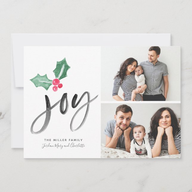 Feriado de Script de Joy Brush | Cartão com fotos  (Frente)