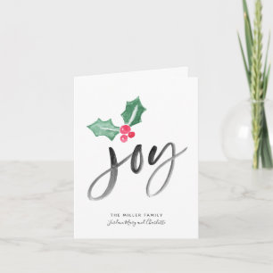 Feriado de Script Joy Brush Cartão de Natal dobr