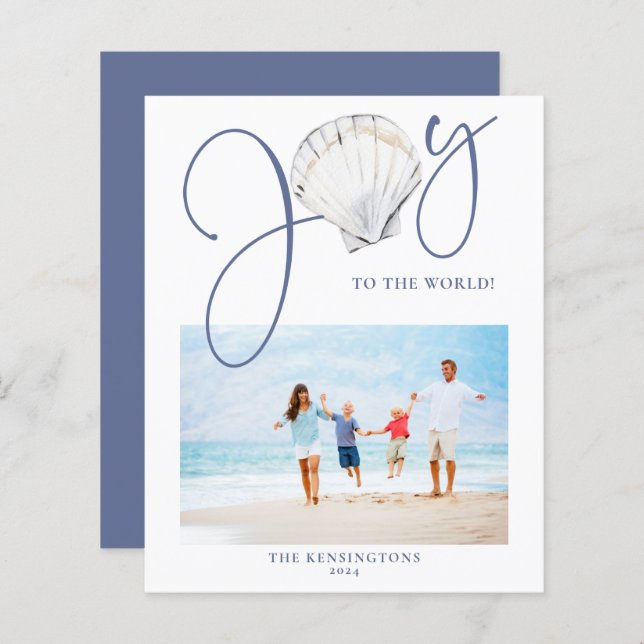 Feriado de Seashell de Natal Náutico de Orçamento (Frente/Verso)