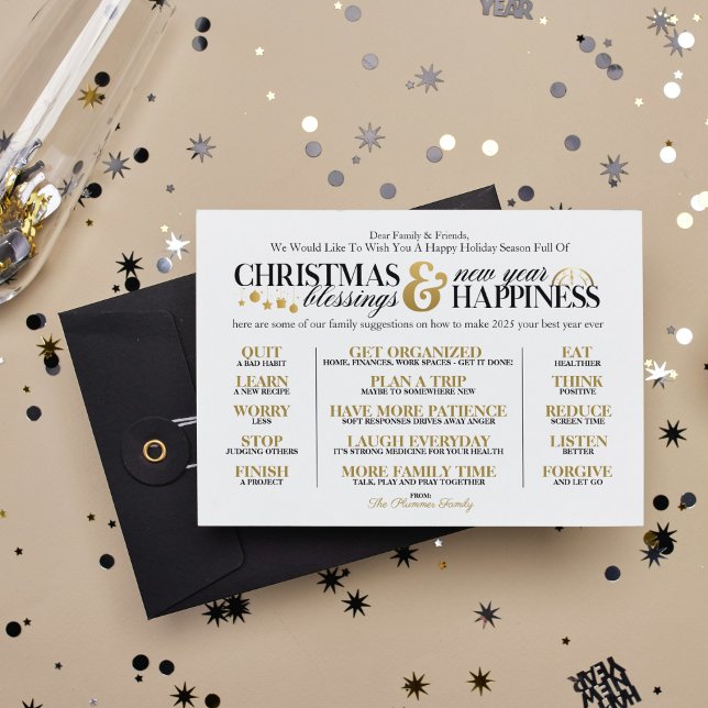 Feriado do Ano Melhor e Cartão de Ano Novo (Give friends and family some friendly advice with this fun holiday card. Your sure to get smile)