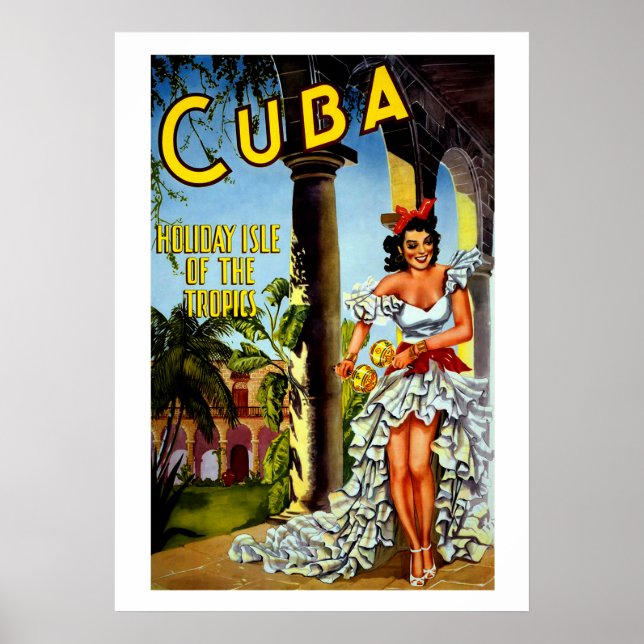Feriado dos trópicos do Poster de viagens cubano V (Frente)