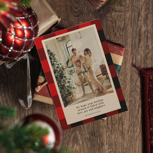 Feriado Feliz da Xadrez Vermelha Moderna | Foto da (Criador carregado)