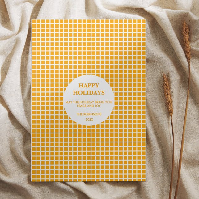 Feriado Feliz de Gingham, Xadrez Laranja e Branca (Criador carregado)