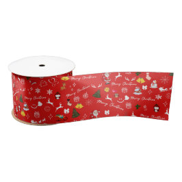 Feriado Feliz Natal Satin Ribbon roll