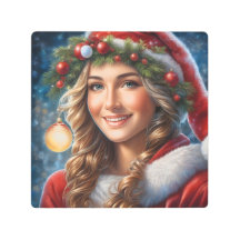 Feriado Festivo Santa Claus, Garota Sorridente