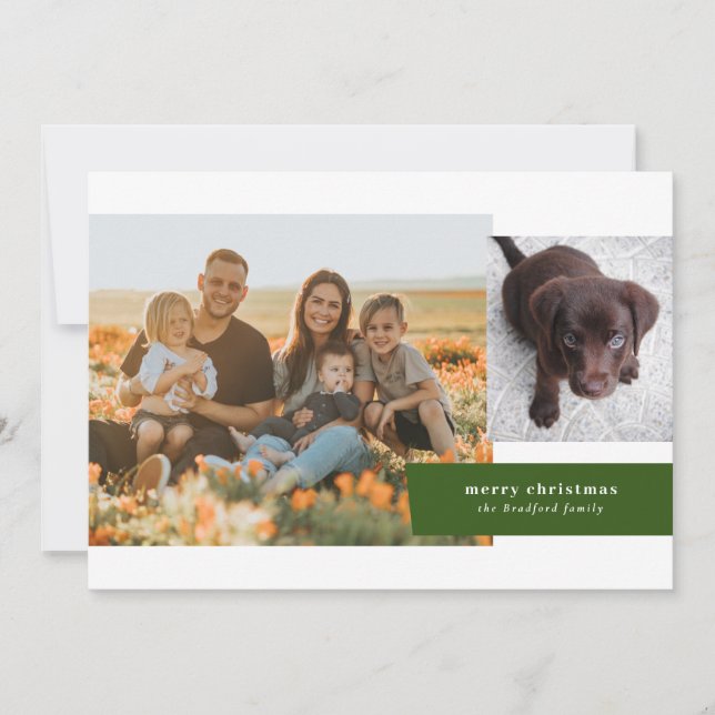 Feriado Friso Duas Cartão de Natal (Frente)