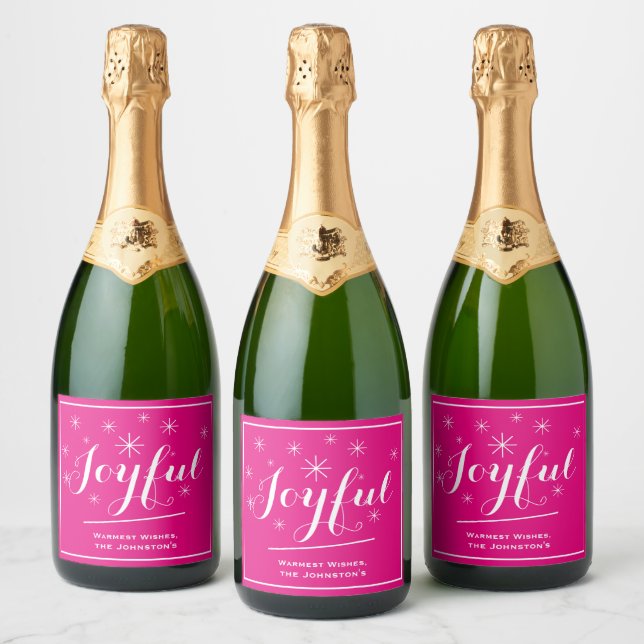 Feriado Joyful Oferecendo Legal Script Chic Rosa Q (Garrafas)