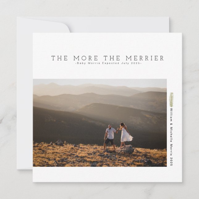 Feriado Minimalista Moderno | Anúncio de gravidez (Frente)