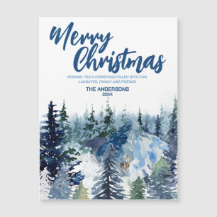 Feriado Moderno da Floresta Merry xmas Azul