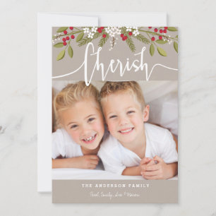 Feriado Natal Cherish 2 Cartão com fotos