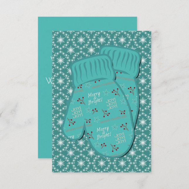 Feriado Quente Mittens Natal (Frente/Verso)