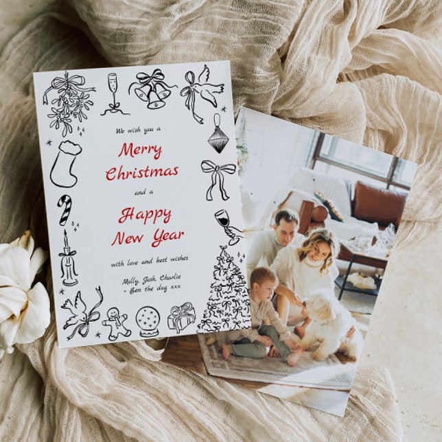 Feriado Vermelho de Férias Desenhado com Cartão de (Criador carregado)