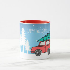 Feriados da Árvore de Natal Caneca de Duas Cores 3