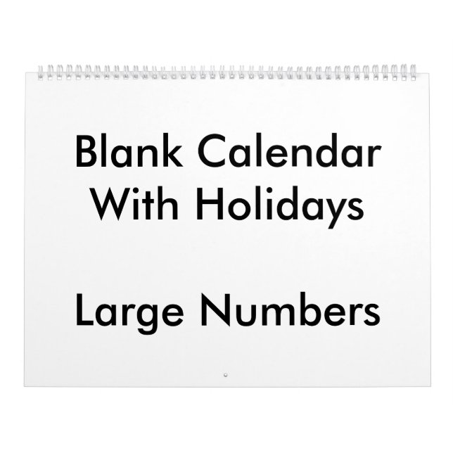 Feriados de Calendário de Grandes Vazios com Númer (Capa)
