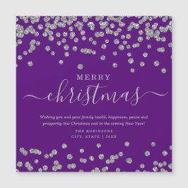 Feriados de Natal em prata simples Roxo brilhante
