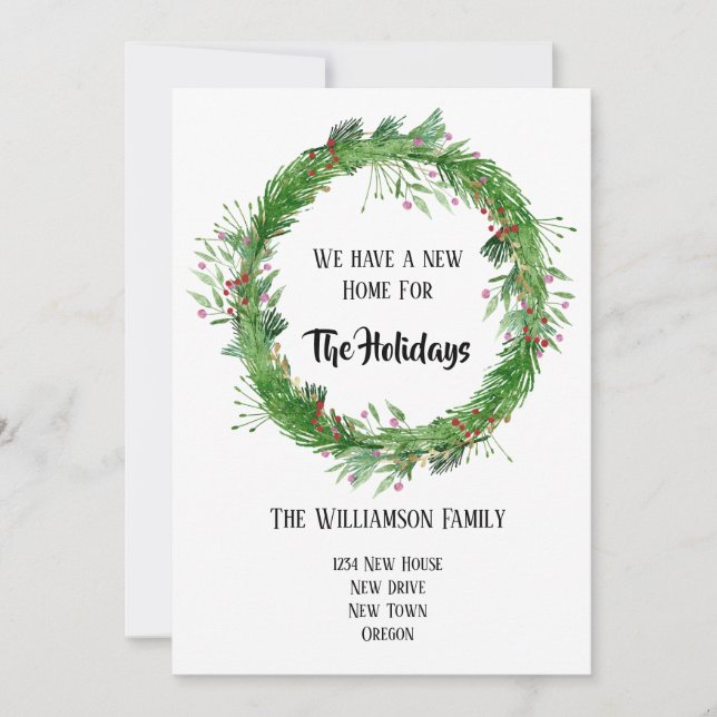 Feriados desenhados à mão Nova casa para o Cartão  (Frente)