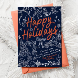 Feriados Felizes Cartão de Férias Reproduzido na M