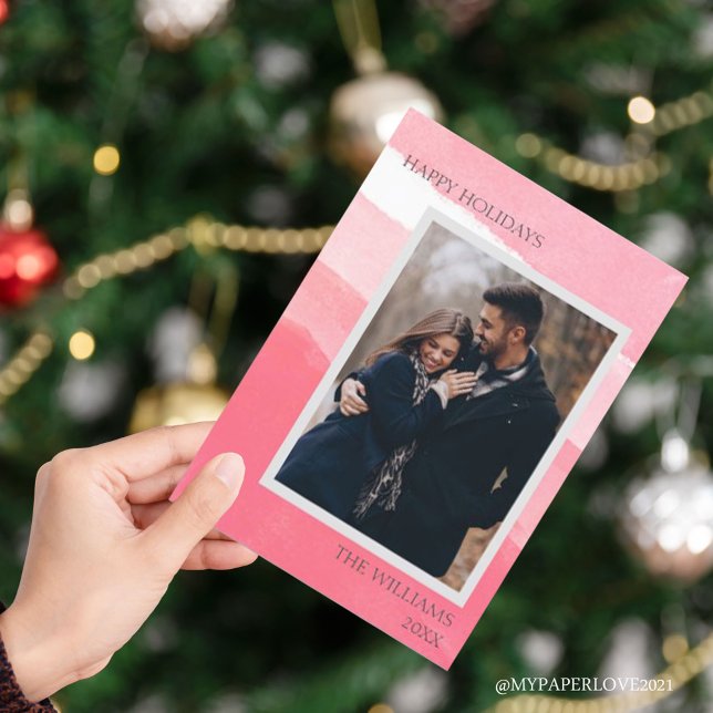 Feriados felizes com Abstrato de Foto Branca Elega (Criador carregado)