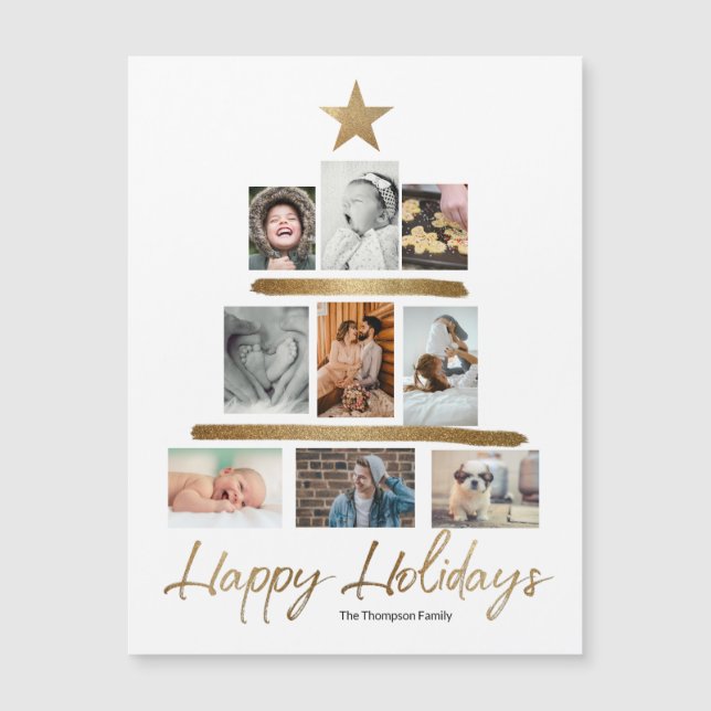 Feriados felizes da Colagem de Fotos da Árvore de  (Frente)