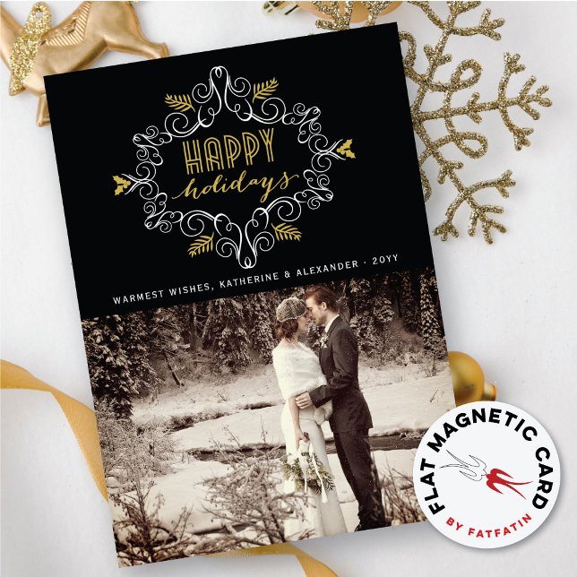 Feriados Felizes De Folhagem Festiva Deco Dourada  (Criador carregado)