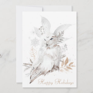 Feriados Felizes De Snowy Owl 5x7 Com Envelopes
