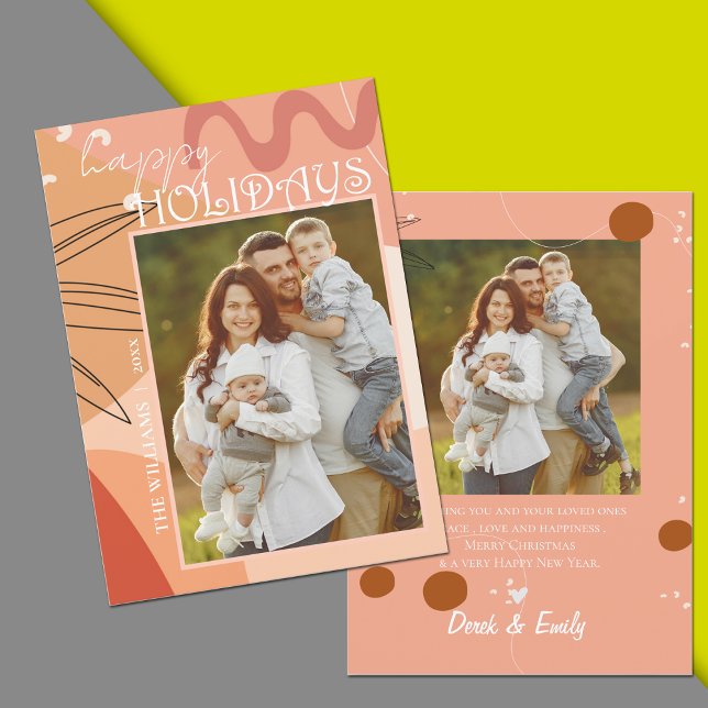 Feriados felizes do Design de abstrato Terracotta (Abstract Terracotta Design Photo Happy Holidays)