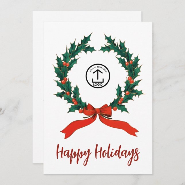 Feriados felizes do seu logotipo (Frente/Verso)