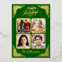 Feriados felizes Dourados, quatro fotos, verde, no