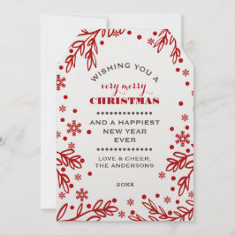 Feriados Mais Felizes. Cartão plano de Natal perso