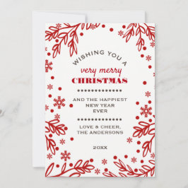 Feriados Mais Felizes. Cartão plano de Natal perso