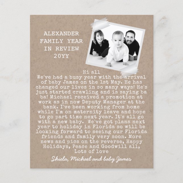 Feriados Russos De Fotos Ano Em Revisão Kraft (Frente)