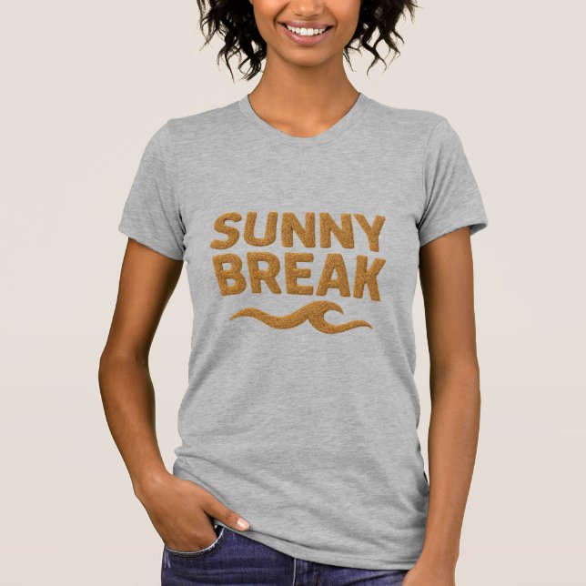férias de descanso ensolarado  camisa com brilho d (Frente)