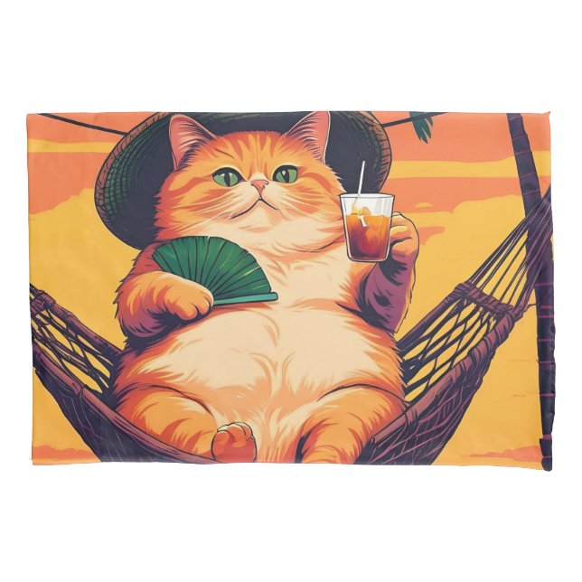 Férias De Gato De Verão, Retro Engraçado (Frente)