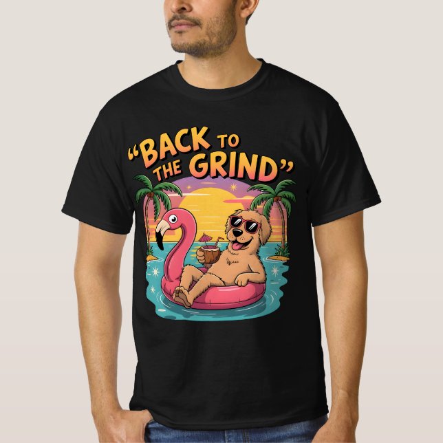 Férias Divertidas Cão Legal Ouro Retriever Camisa  (Frente)