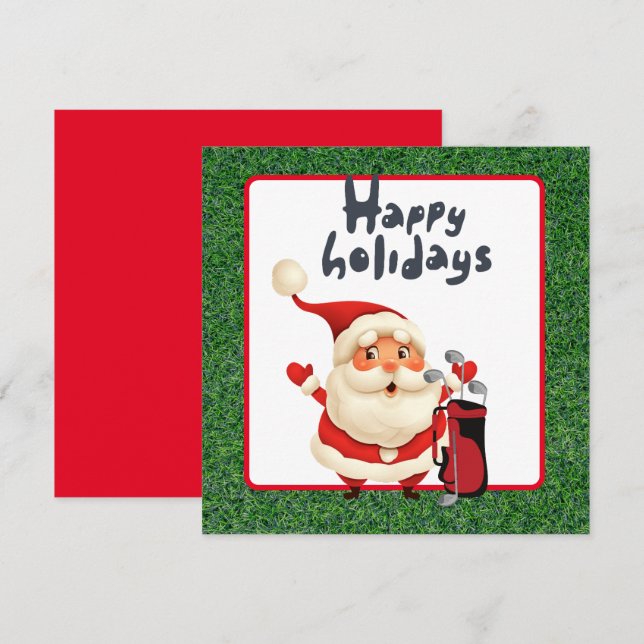Férias Felizes de Golfe com o Papai Noel Natal  (Frente/Verso)