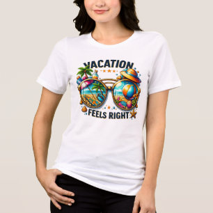 Férias Parecem Certas Camiseta Tri-Blend Feminina