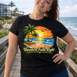 Férias Sentem-se Bem Camiseta Tropical de Praia Ta