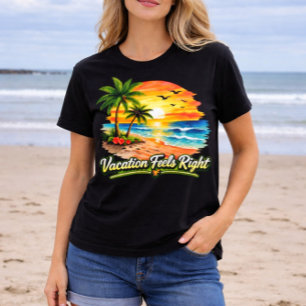 Férias Sentem-se Certo da Ilha Verão Camiseta EUA