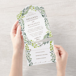 Fern Eucalyptus Greenery Wedding Escrito À Mão