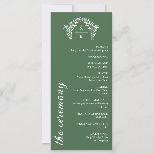 Fern Green Arch Wreath Monograma Wedding (Frente)