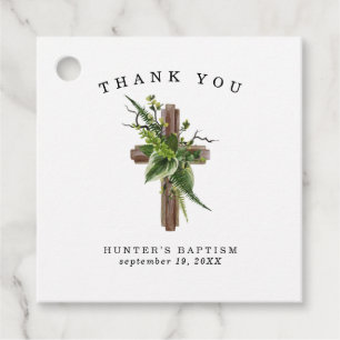 Fern Greenery  Etiqueta Baptism Favor