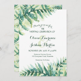 Fern Greenery Watercolor Convite para Casamento