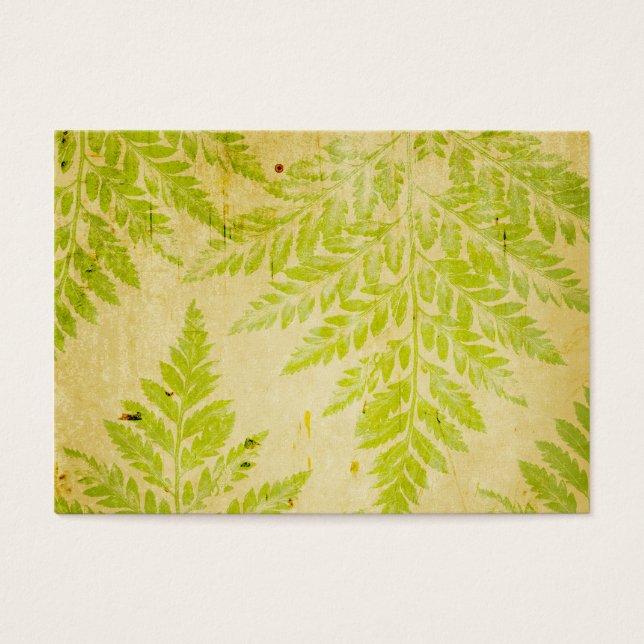 Fern Leaf Stamped Pattern Grungy Background (Frente)