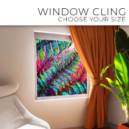 Ferns sobre a arte de vidro colada rosa