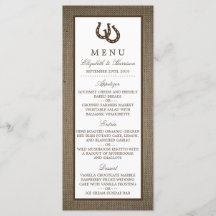 Ferradura da Rússia no Burlap Wedding Menu