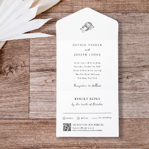 Ferradura minimalista Código QR de Casamento